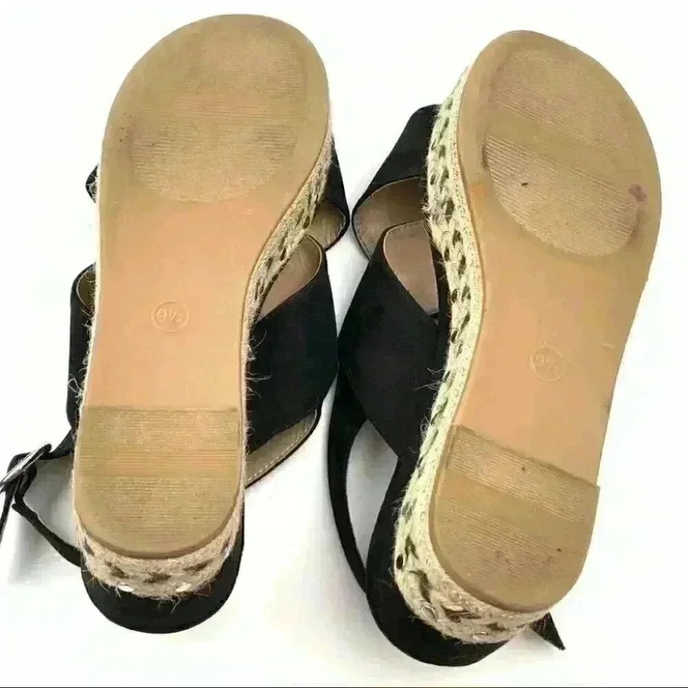 A new day sandals 9.5 black flatforms Espadrilles